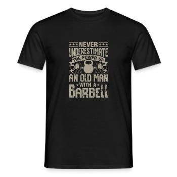 La force d’un homme avec une barre - T-shirt homme - noir - Devant - AI Model Male 178 light (178cm)
