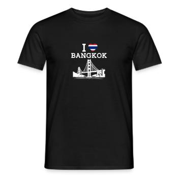 I Love Bangkok Thailand Golden Gate Bridge Flag - Men's T-Shirt - black - Front - AI Model Male 178 light (178cm)