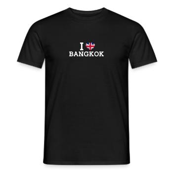 J’aime Bangkok Cool UK Mauvais drapeau Coeur Lover Jeu de mots - T-shirt homme - noir - Devant - AI Model Male 178 light (178cm)