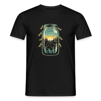 Magical forest fireflies - Men's T-Shirt - black - Front - AI Model Male 178 light (178cm)