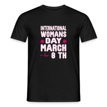 National Women's History Month 2025 Embrace Equity - Men's T-Shirt - black - Front - AI Model Male 178 light (178cm)