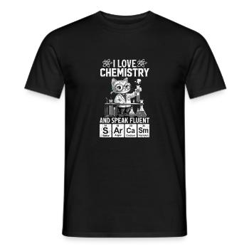 J’aime la chimie Funny Science Cat - T-shirt homme - noir - Devant - AI Model Male 178 light (178cm)