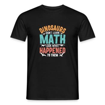 Funny Math Dinosaur Design for Teacher - Men's T-Shirt - black - Front - AI Model Male 178 light (178cm)