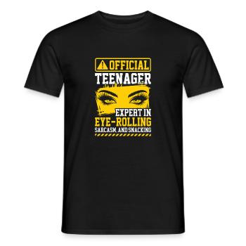 Funny Teenage Eye Roll Design - Men's T-Shirt - black - Front - AI Model Male 178 light (178cm)
