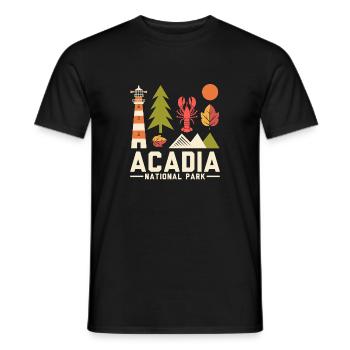 Acadia National Park Retro Design - Men's T-Shirt - black - Front - AI Model Male 178 light (178cm)