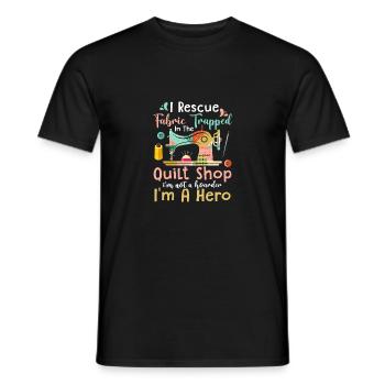 Je sauve le tissu piégé dans la courtepointe Magasiner la courtepointe - T-shirt homme - noir - Devant - AI Model Male 178 light (178cm)