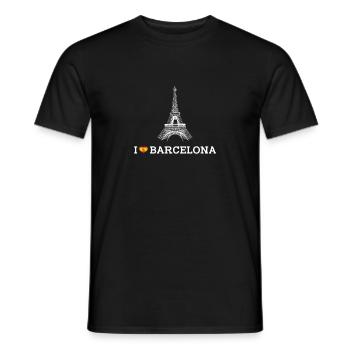 J’aime Barcelone Tour Cool Coeur Drapeau Espagne Amoureux - T-shirt homme - noir - Devant - AI Model Male 178 light (178cm)