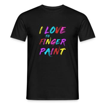 JE SUIS PEINTRE - J’adore peindre au doigt – Peintures au doigt - T-shirt homme - noir - Devant - AI Model Male 178 light (178cm)