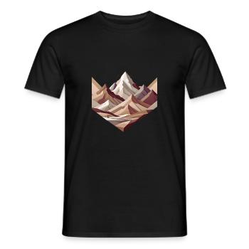 Minimalistische quadratische Bergszene - Männer T-Shirt - Schwarz - Vorne - AI Model Male 178 light (178cm)