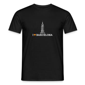 I love Barcelona Cool Empire Spanien Staatsliebhaber Wortspiel - Männer T-Shirt - Schwarz - Vorne - AI Model Male 178 light (178cm)