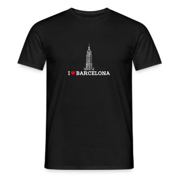 J’aime Barcelone Coeur Drapeau Espagne Lover Empire - T-shirt homme - noir - Devant - AI Model Male 178 light (178cm)