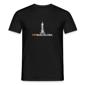 Cool Empire Building J’aime Barcelone État Espagne - T-shirt homme - noir - Devant - AI Model Male 178 light (178cm)