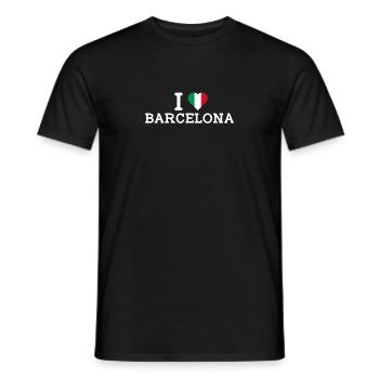 J’aime Barcelone Cool Wrong Flag Italie Lover Heart - T-shirt homme - noir - Devant - AI Model Male 178 light (178cm)