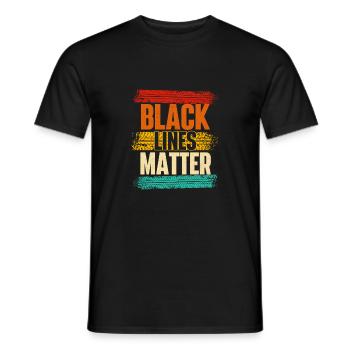 Black Lines Matter - Citation de course d’amateurs de voitures de drift - T-shirt homme - noir - Devant - AI Model Male 178 light (178cm)