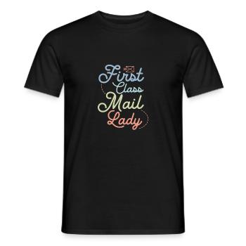 First Class Mail Lady Postal Worker Mail - Männer T-Shirt - Schwarz - Vorne - AI Model Male 178 light (178cm)