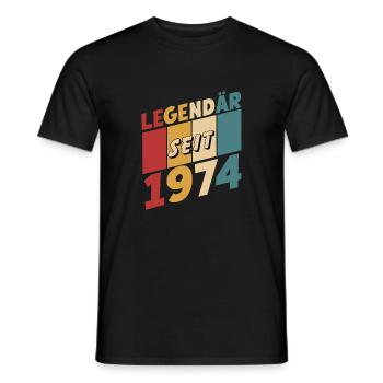legendär seit 1974 oh mein gott wie funny - Männer T-Shirt - Schwarz - Vorne - AI Model Male 178 light (178cm)