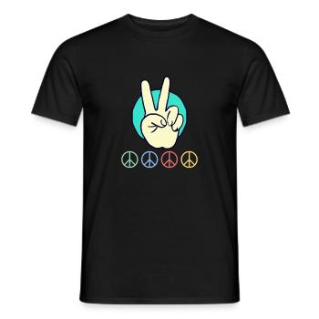 Planche d’art de la paix 1 Exemplaire 3 - T-shirt homme - noir - Devant - AI Model Male 178 light (178cm)