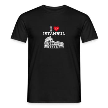 I love Istanbul Cool Heart Flagge Türkei Europa Wortspiel - Männer T-Shirt - Schwarz - Vorne - AI Model Male 178 light (178cm)