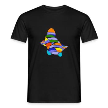 Art Sea Turtle Swimming - Men's T-Shirt - black - Front - AI Model Male 178 light (178cm)