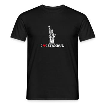 I Love Istanbul Statue Of Liberty Cool Turkey Pun - Men's T-Shirt - black - Front - AI Model Male 178 light (178cm)