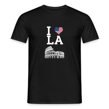 I Love LA American Flag Lover Los Angeles Cool - Männer T-Shirt - Schwarz - Vorne - AI Model Male 178 light (178cm)