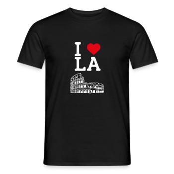 Ik hou van LA Flag Heart Colosseum Los Angeles Amerika - Heren T-shirt - zwart - Voor - AI Model Male 178 light (178cm)