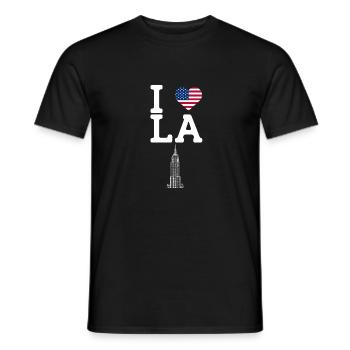 I love LA Los Angeles Empire Cool Heart Flag Wortspiel - Männer T-Shirt - Schwarz - Vorne - AI Model Male 178 light (178cm)