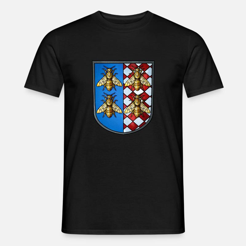 Wappen Bienen - Männer T-Shirt - Schwarz