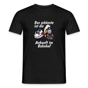 ZUG Das schönste ist die Ankunft im Bahnhof - Männer T-Shirt - Schwarz - Vorne - AI Model Male 178 light (178cm)