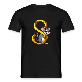 BUCHSTABE S - Männer T-Shirt - Schwarz - Vorne - AI Model Male 178 light (178cm)
