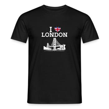 I Love London Golden Gate Cool England Heart Flagge - Männer T-Shirt - Schwarz - Vorne - AI Model Male 178 light (178cm)