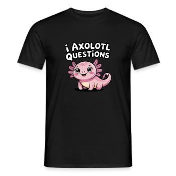 I Axolotl questions Jeu de mots Mignon amphibien Salamandre - T-shirt homme - noir - Devant - AI Model Male 178 light (178cm)