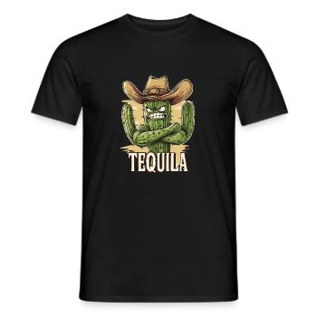 Tequila, Mexique, Cactus, Liqueur de fête - T-shirt homme - noir - Devant - AI Model Male 178 light (178cm)
