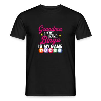 Grandma Is My Name Bingo Is My Game - Men's T-Shirt - black - Front - AI Model Male 178 light (178cm)