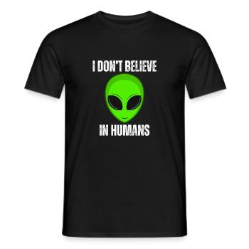 Green Alien Ich glaube nicht an Menschen - Männer T-Shirt - Schwarz - Vorne - AI Model Male 178 light (178cm)