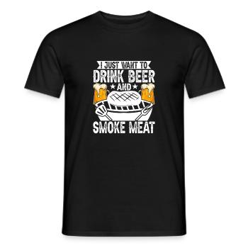 Il suffit de boire de la bière et de fumer de la viande. - T-shirt homme - noir - Devant - AI Model Male 178 light (178cm)