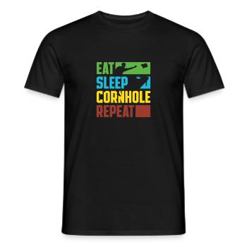 Eat Sleep Cornhole Repeat Spieler - Männer T-Shirt - Schwarz - Vorne - AI Model Male 178 light (178cm)