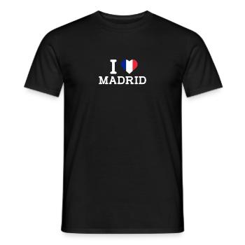 I Love Madrid Cool I Love Wrong Flag France Heart - Men's T-Shirt - black - Front - AI Model Male 178 light (178cm)