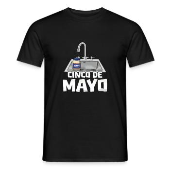 Cinco De Mayo Funny Washbasin Motif - Men's T-Shirt - black - Front - AI Model Male 178 light (178cm)