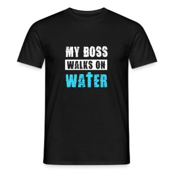 My walks on water funny motif - Men's T-Shirt - black - Front - AI Model Male 178 light (178cm)