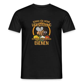 Die Bienen Verspätung - Männer T-Shirt - Schwarz - Vorne - AI Model Male 178 light (178cm)