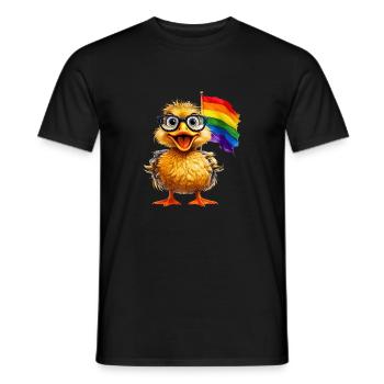 DRAPEAU ARC-EN-CIEL CANARD - T-shirt homme - noir - Devant - AI Model Male 178 light (178cm)