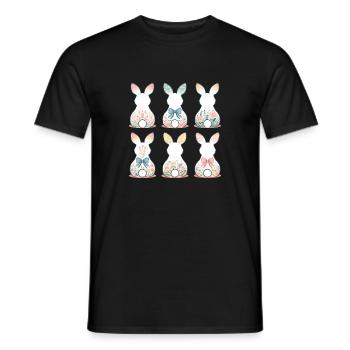 Ostern Blumenhasen Vintage Cottagecore Stil - Männer T-Shirt - Schwarz - Vorne - AI Model Male 178 light (178cm)