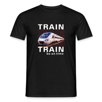 ZUG TRAIN be on time - Men's T-Shirt - black - Front - AI Model Male 178 light (178cm)