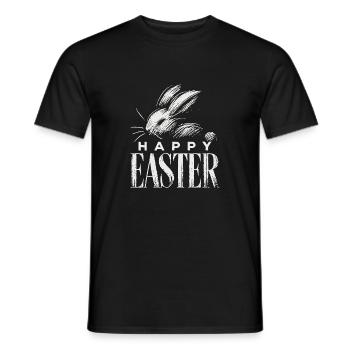Lapin de Pâques Vintage Joyeuses Pâques Graphique - T-shirt homme - noir - Devant - AI Model Male 178 light (178cm)