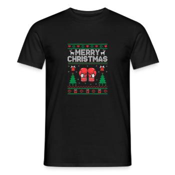 Noël Joyeux Noël Boxer Sports Force Athlète - T-shirt homme - noir - Devant - AI Model Male 178 light (178cm)