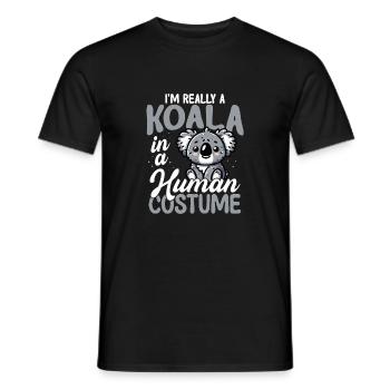 Koala In Human Costume Funny - Men's T-Shirt - black - Front - AI Model Male 178 light (178cm)