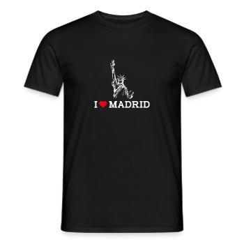 Ich liebe Madrid Herz Flagge Freiheitsstatue Spanien - Männer T-Shirt - Schwarz - Vorne - AI Model Male 178 light (178cm)