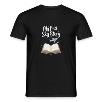 First time flying Travel Memory Sky - Men's T-Shirt - black - Front - AI Model Male 178 light (178cm)