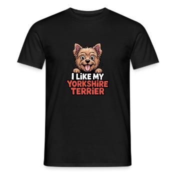 J’aime mon Yorkshire Terrier Hundeliebe - T-shirt homme - noir - Devant - AI Model Male 178 light (178cm)